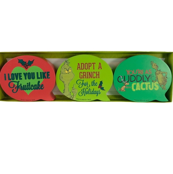 Grinch Bubble Talk Sign Christmas NIB Signs Decor - Picture 1 of 3